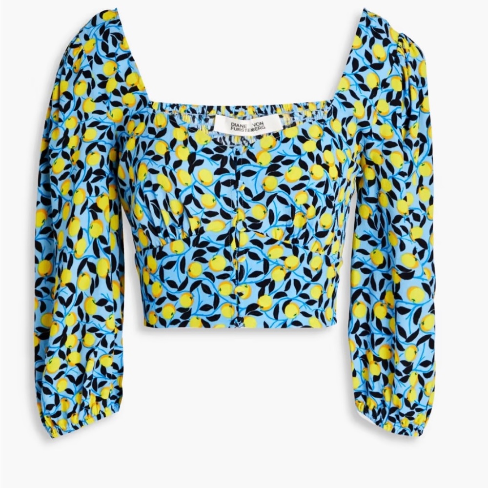 Dover cropped printed crepe top